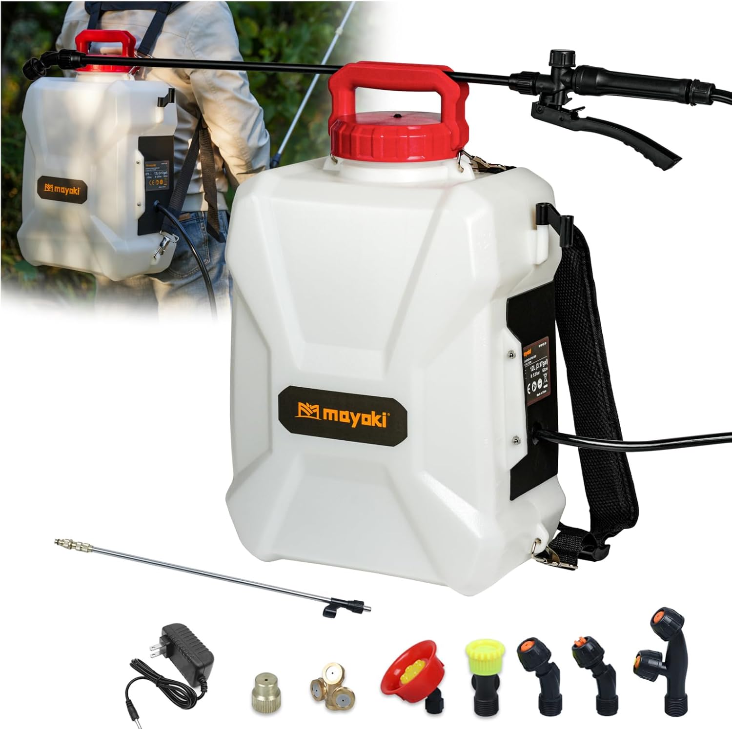 Mellif 3 Gallon/12L Backpack Sprayer, Compatible With Milwaukee 18V Battery