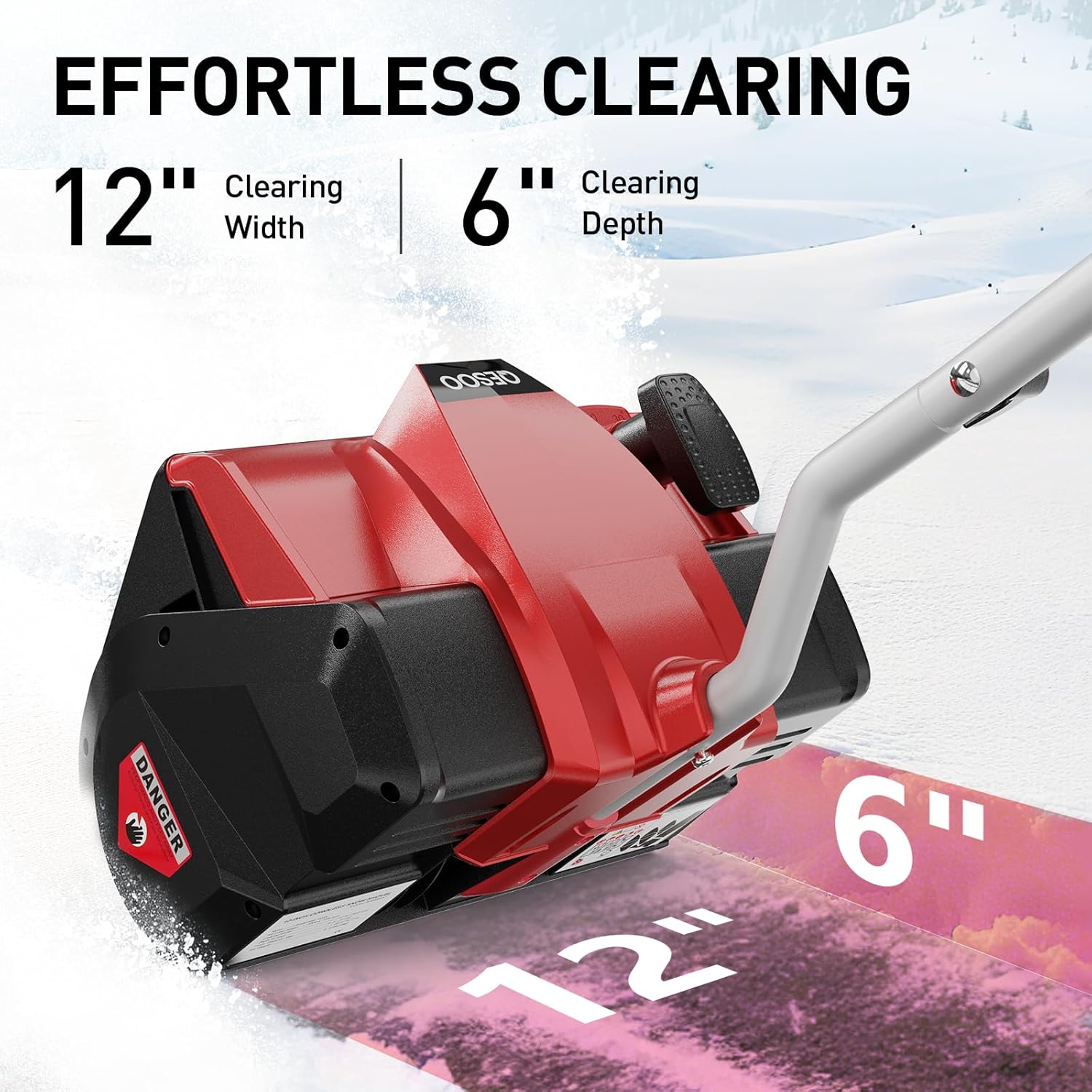 QESOO 12" Cordless 18V Snow Shovel