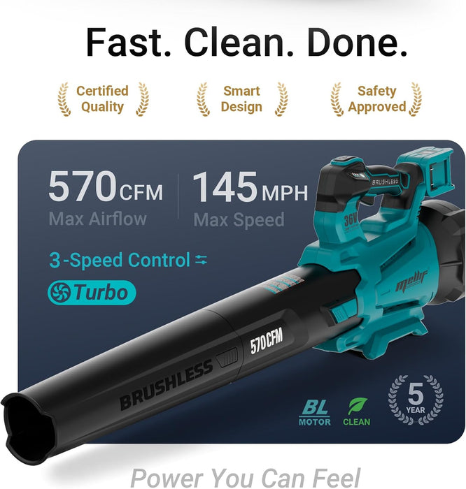 Mellif 36V Cordless Snow Blower/Leaf Blower,Compatible With Makita Battery(Tool Only)