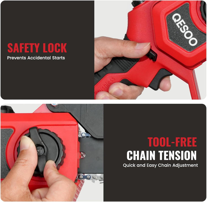 Brushless 8 inch Pole Saw & Mini Chainsaw,Compatible with Milwaukee 18V Battery(Tool Only)