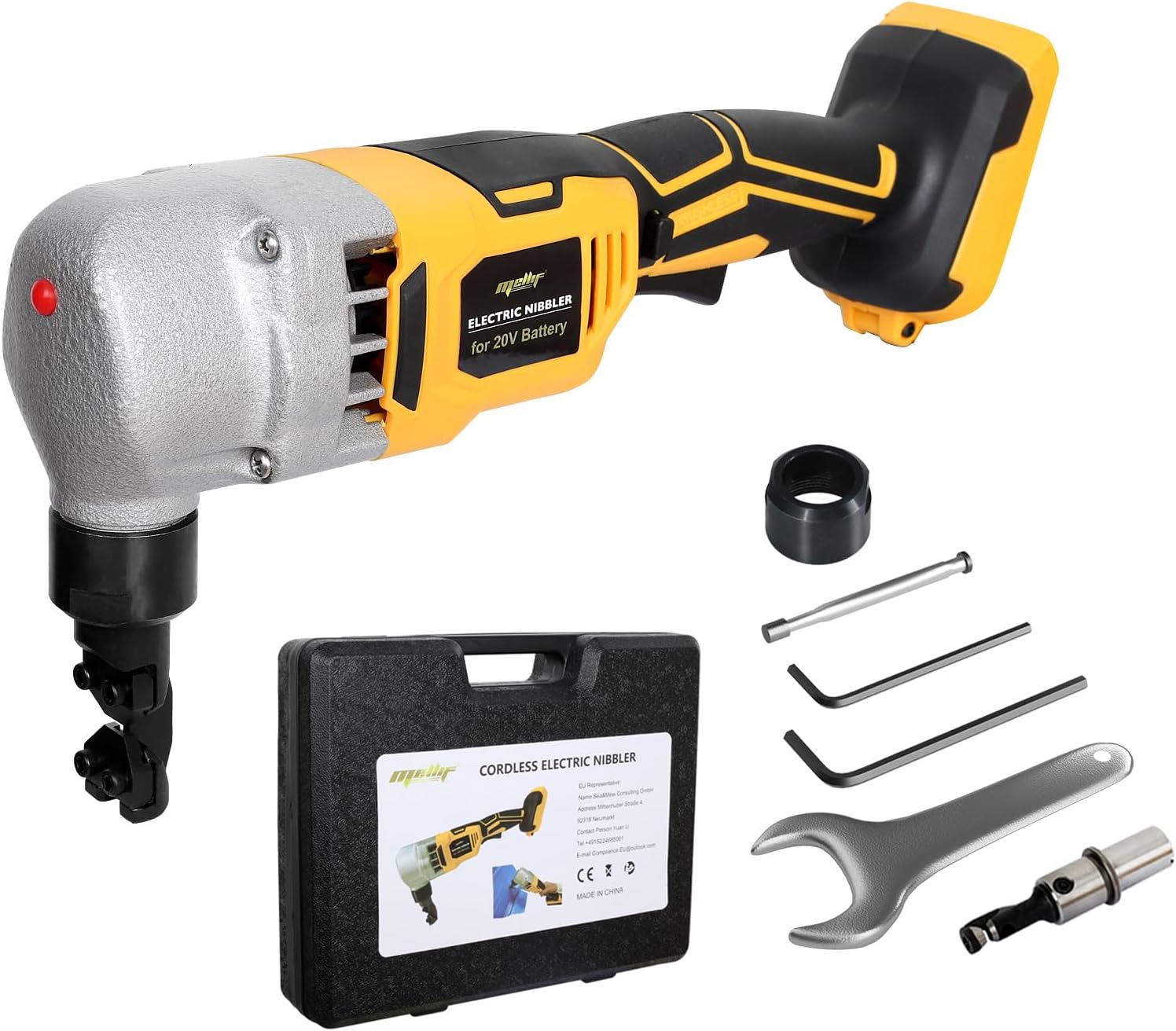 Mellif 18 Gauge Sheet Metal Cutter,Nibbler,Compatible With Dewalt Battery