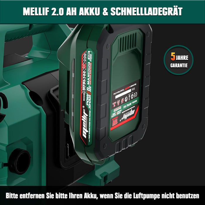 Mellif Reifenfüller-Luftkompressor für Makita 18-V-Akku (Akku nicht im Lieferumfang enthalten)