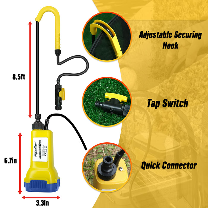 Mellif für DeWalt 20V MAX Akku-Sumpfpumpe, kabellose Tauchwasserpumpe