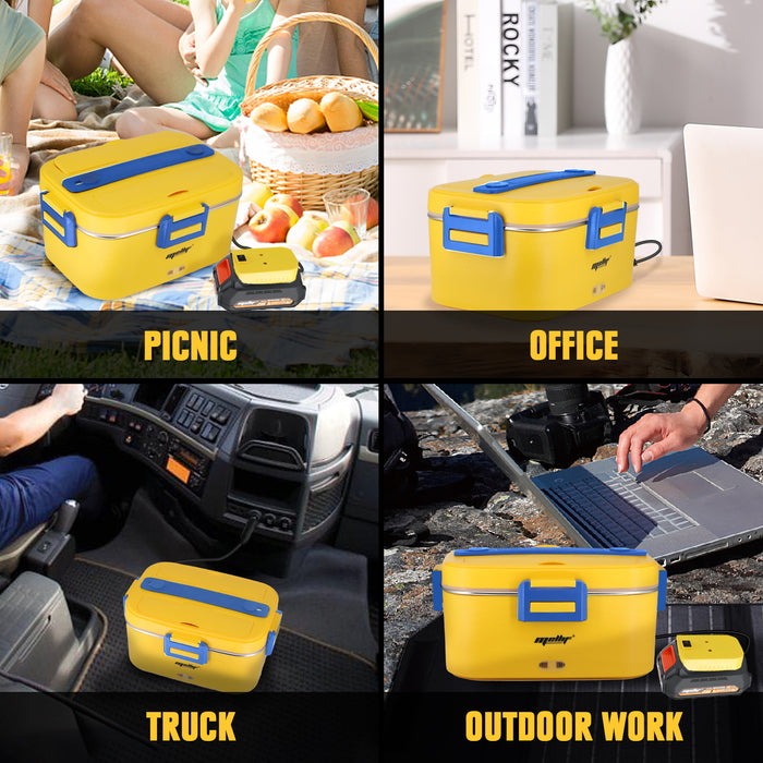 Mellif  Heated Lunch Box, 12V 24V Food Warmer Compatible with DEWALT 20V MAX Battery