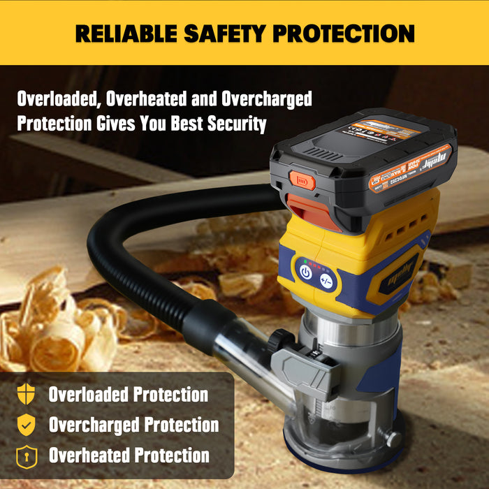 Mellif Compact Router Cordless, Brushless Palm Router Compatible with DEWALT 20V MAX Battery