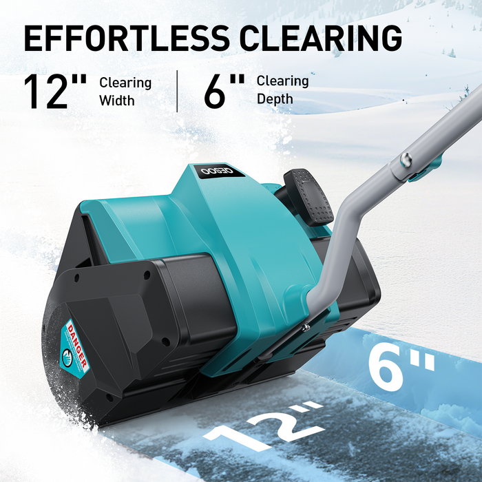 QESOO 12" Cordless 18V Snow Shovel