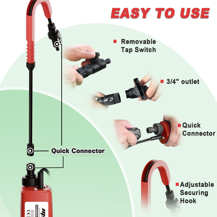 Pompe à eau submersible Mellif, compatible avec la batterie Milwaukee 18 V (batterie non incluse)