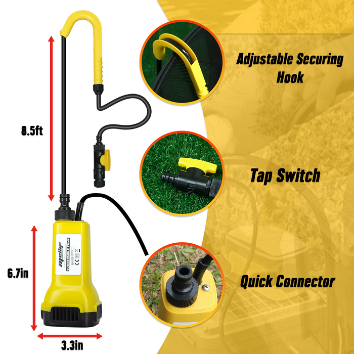 Mellif for DeWalt 20V MAX Battery Sump Pump, Cordless Submersible Water Pump