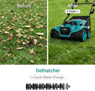 Mellif Cordless 15IN 2-in-1 Scarifier & Dethatcher