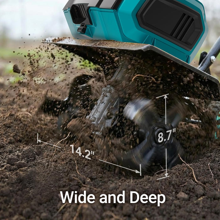 Mellif Cordless Garden Tiller/Cultivator,Compatible with Makita 18V Battery（Battery Not Included）