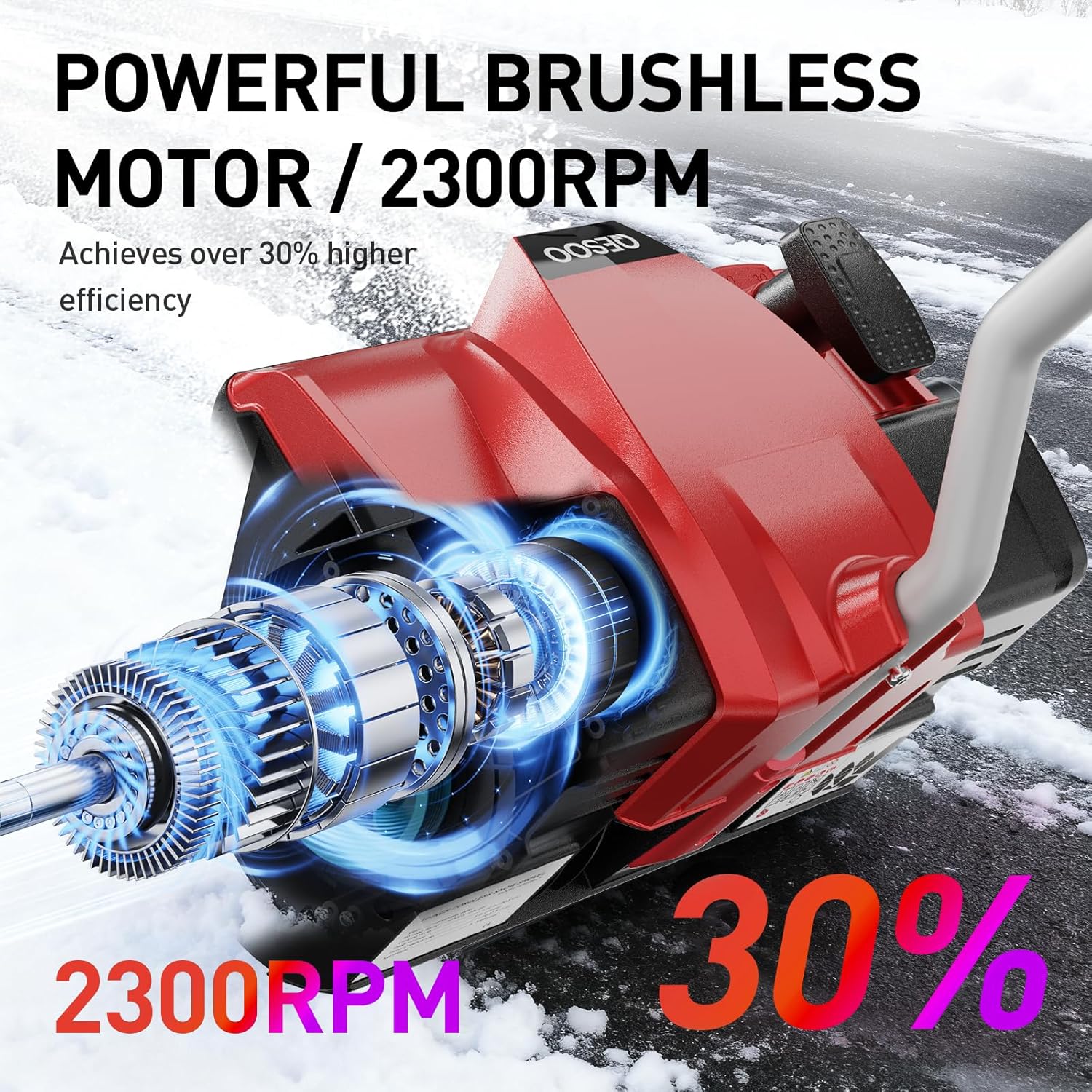QESOO 12" Cordless 18V Snow Shovel