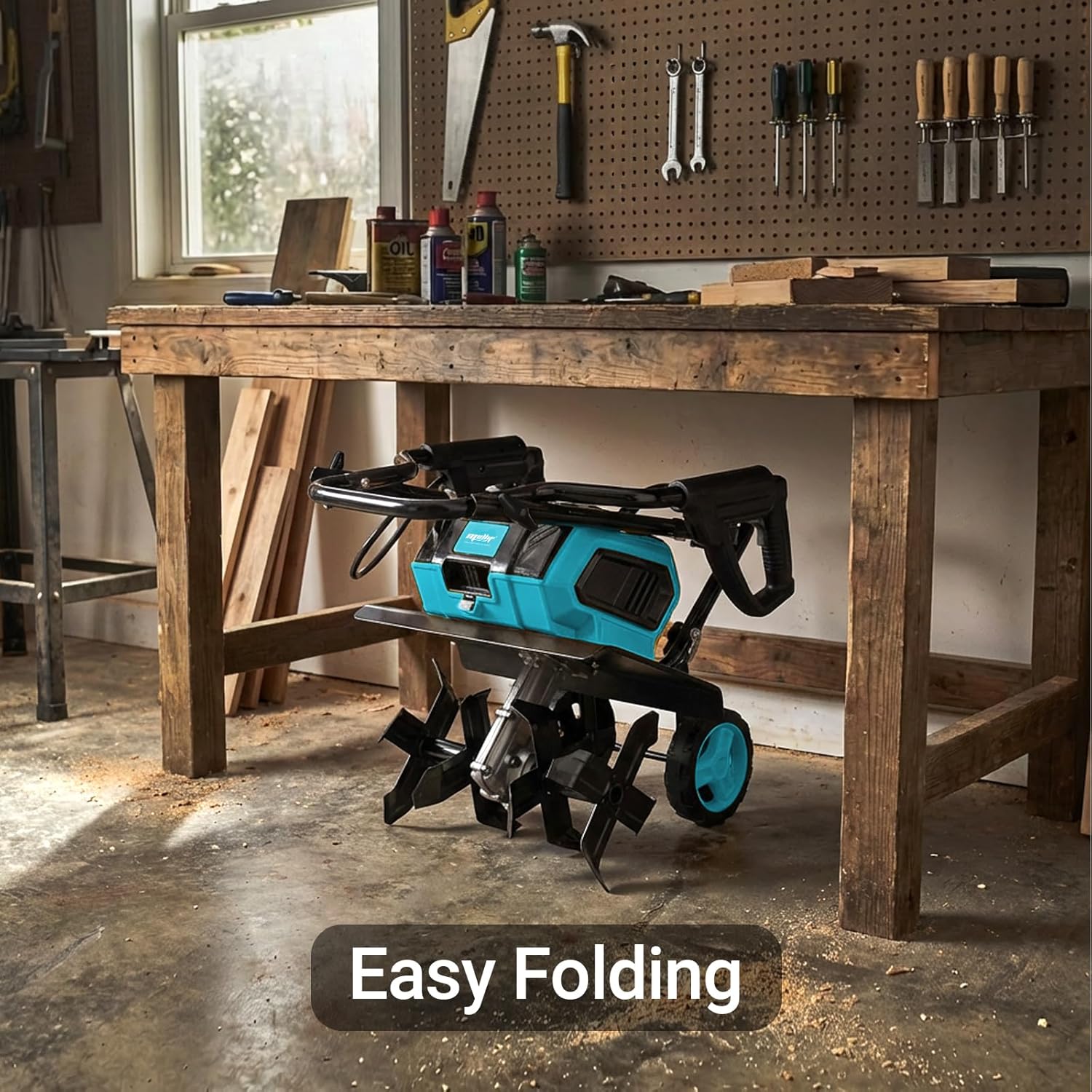Mellif Cordless Garden Tiller/Cultivator,Compatible with Makita 18V Battery（Battery Not Included）