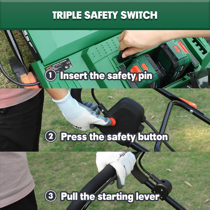 Mellif Cordless 15IN 2-in-1 Scarifier & Dethatcher