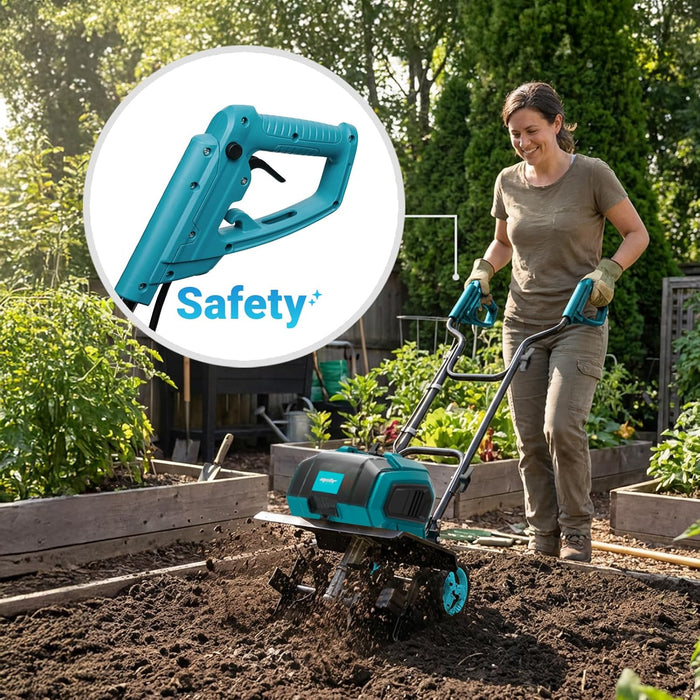 Mellif Cordless Garden Tiller/Cultivator,Compatible with Makita 18V Battery（Battery Not Included）