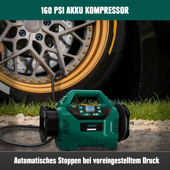 Mellif Reifenfüller-Luftkompressor für Makita 18-V-Akku (Akku nicht im Lieferumfang enthalten)