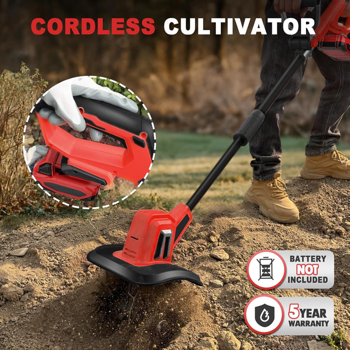 Motoculteur sans fil Mellif, compatible avec batterie Milwaukee 18 V (batterie non incluse)