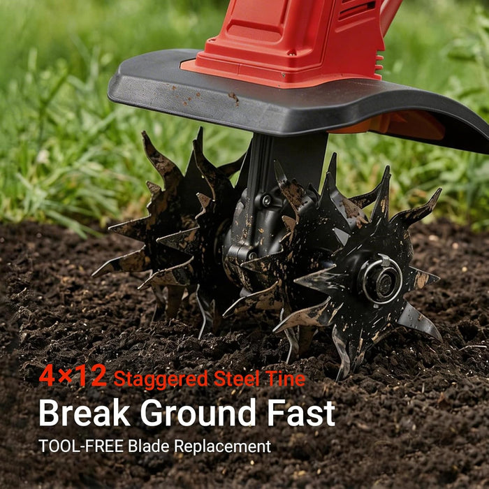 Brushless Garden Tiller Cultivator Compatible with Milwaukee 18V Battery (Tool Only)