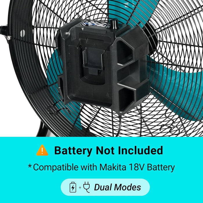Mellif 18inch Hybrid 18V Portable Fan,Compatible With Makita