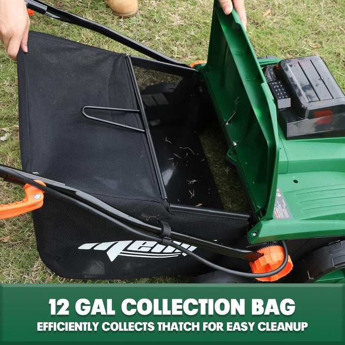 Mellif Cordless 15IN 2-in-1 Scarifier & Dethatcher