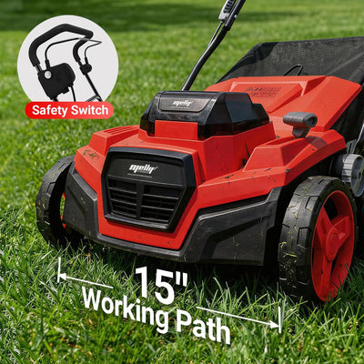 Mellif 36V 15inch Brushless Cordless Electric Dethatcher/Scarifier Compatible with Milwaukee 18V Battery(Tool Only)