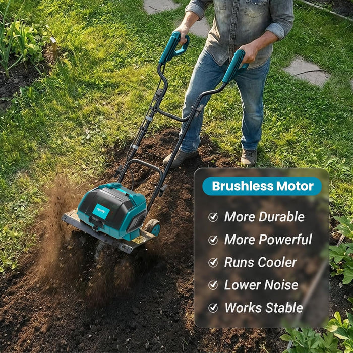 Mellif Cordless Garden Tiller/Cultivator,Compatible with Makita 18V Battery（Battery Not Included）