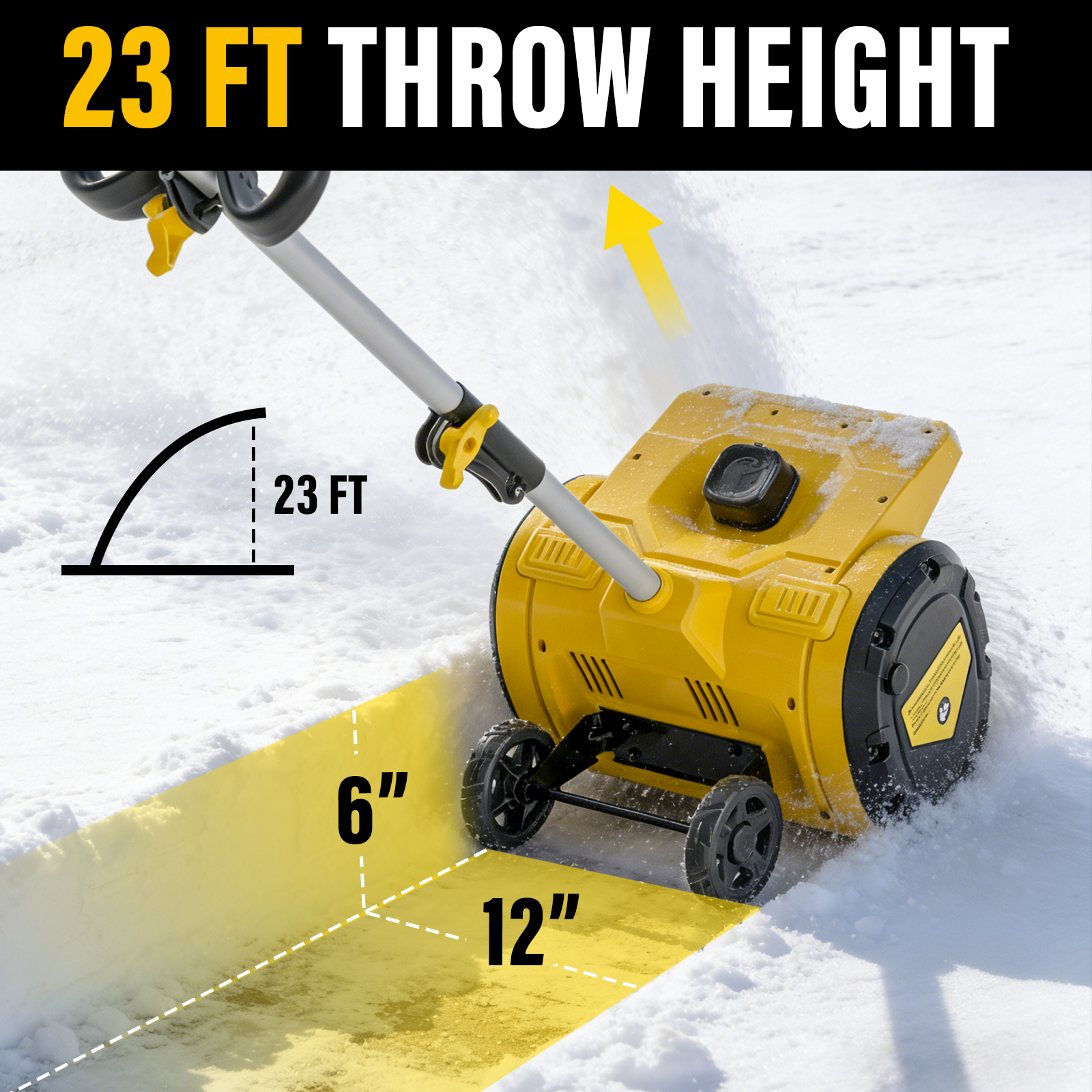 Pandax 14inch Snow Shovel With Wheels（ZLSS001)