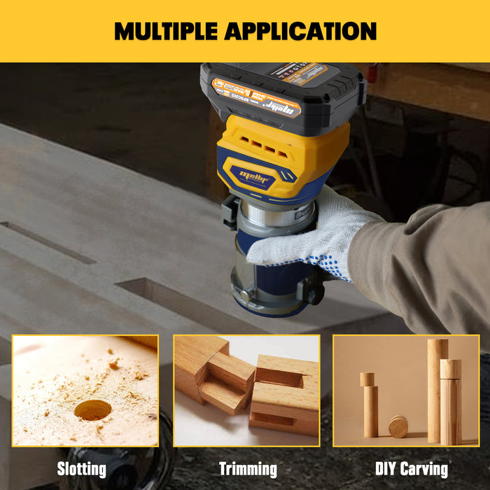 Mellif Compact Router Cordless, Brushless Palm Router Compatible with DEWALT 20V MAX Battery