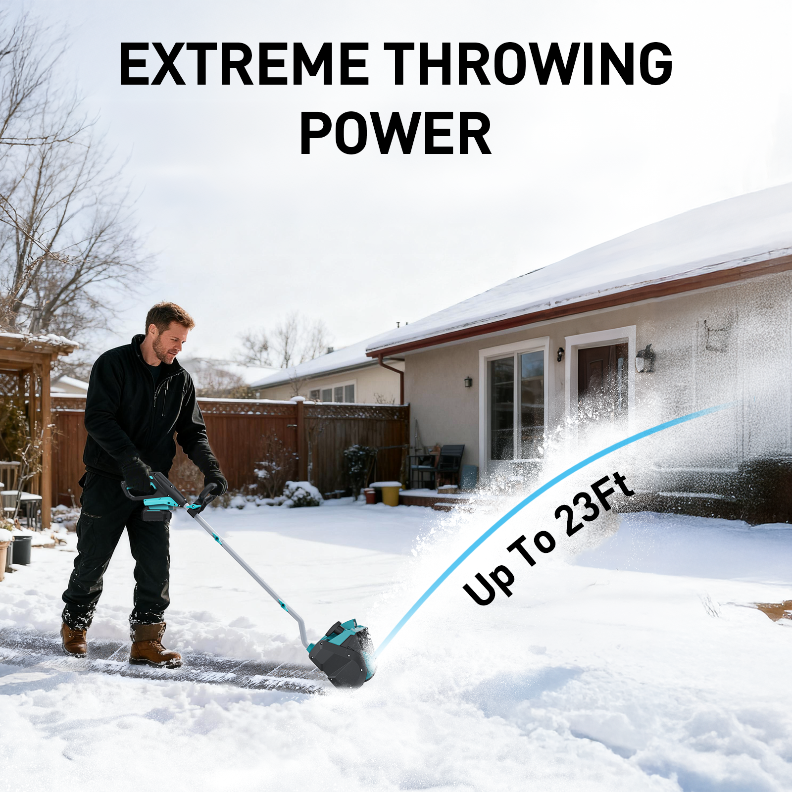 QESOO 12" Cordless 18V Snow Shovel