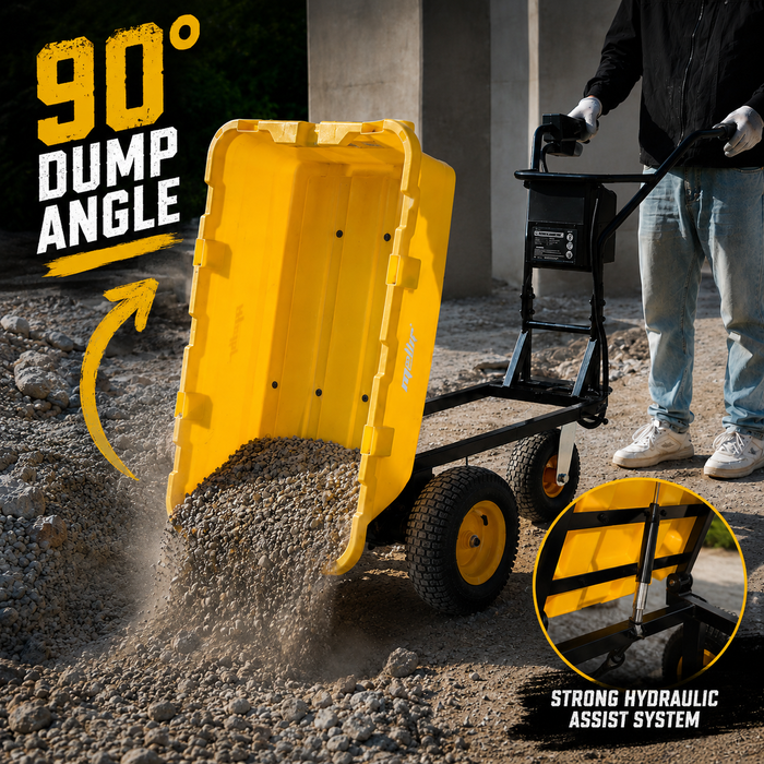 Mellif 40V Electric Wheelbarrow Cart, Compatible With DeWalt Battery