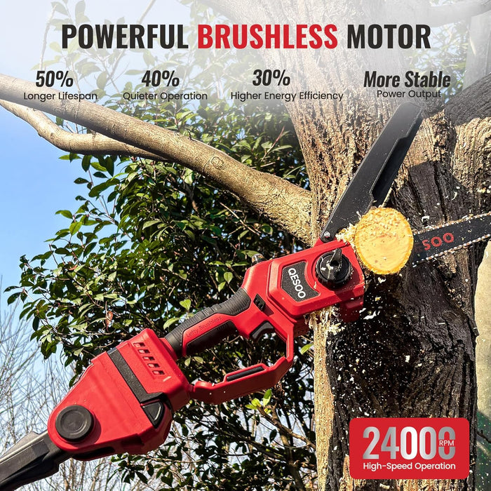 Brushless 8 inch Pole Saw & Mini Chainsaw,Compatible with Milwaukee 18V Battery(Tool Only)