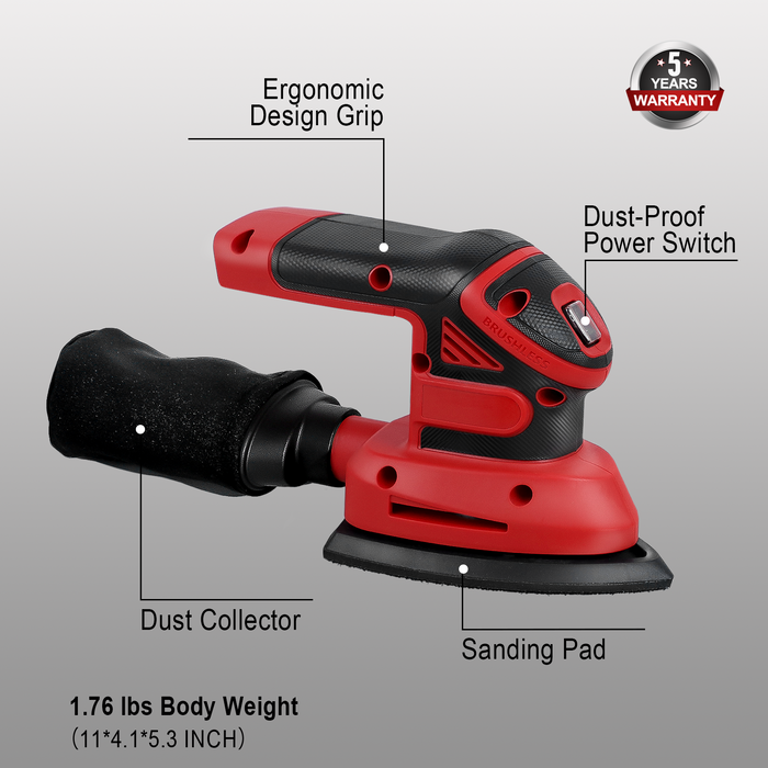 Mellif Brushless Detail Sander,Compatible With Milwaukee 18V Battery