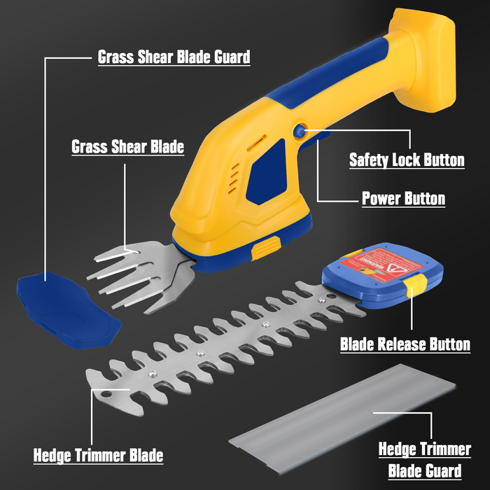 Mellif 2-in-1 Cordless Grass Shear & Shrubbery Trimmer Compatible with Dewalt/Mellif 20V Battery(Battery Not Included)