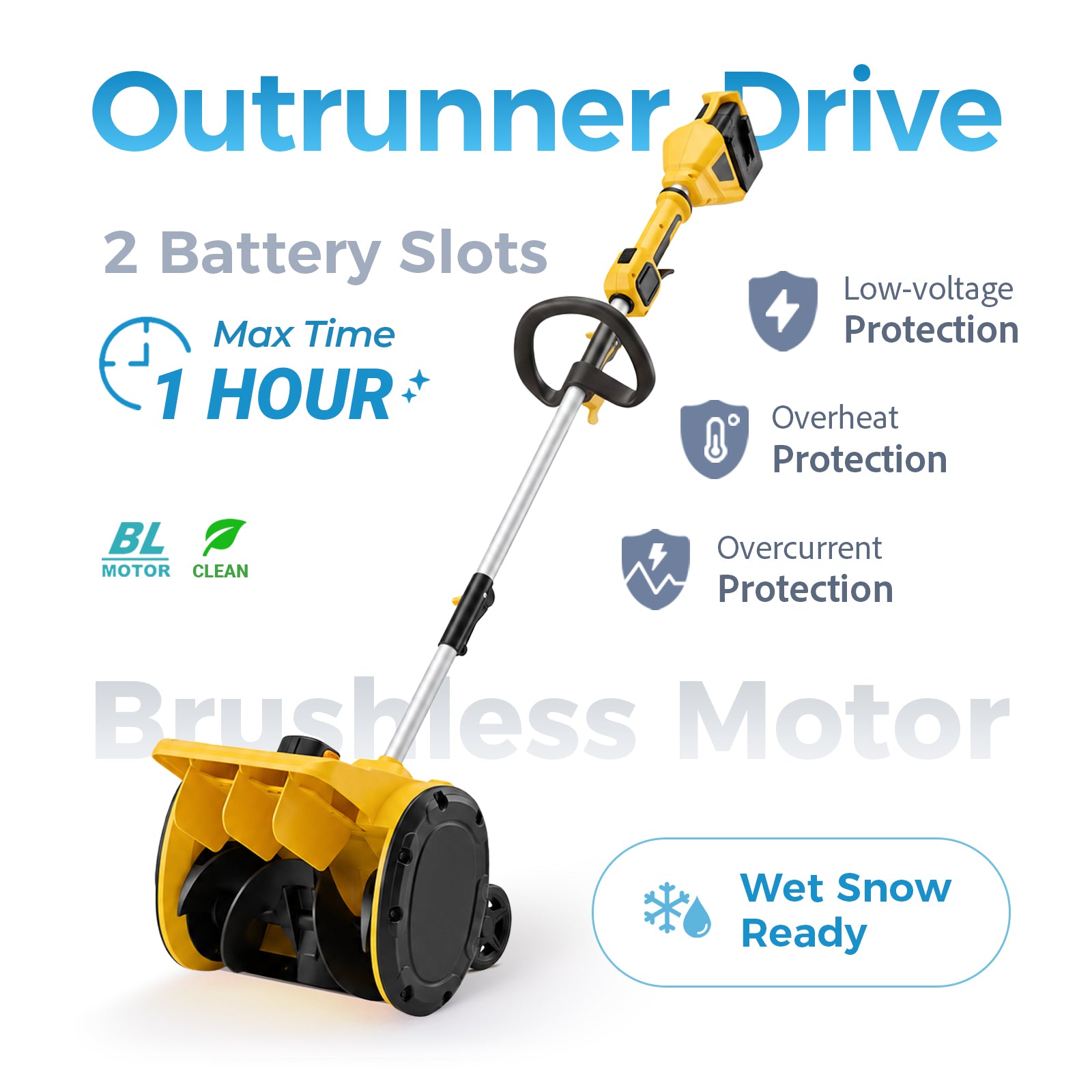Pandax 14inch Snow Shovel With Wheels（ZLSS001)