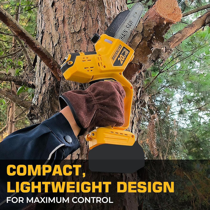 8-Inch/6-Inch 2-IN-1 Brushless Chainsaw Compatible With Dewalt 20V Battery（Tool Only）