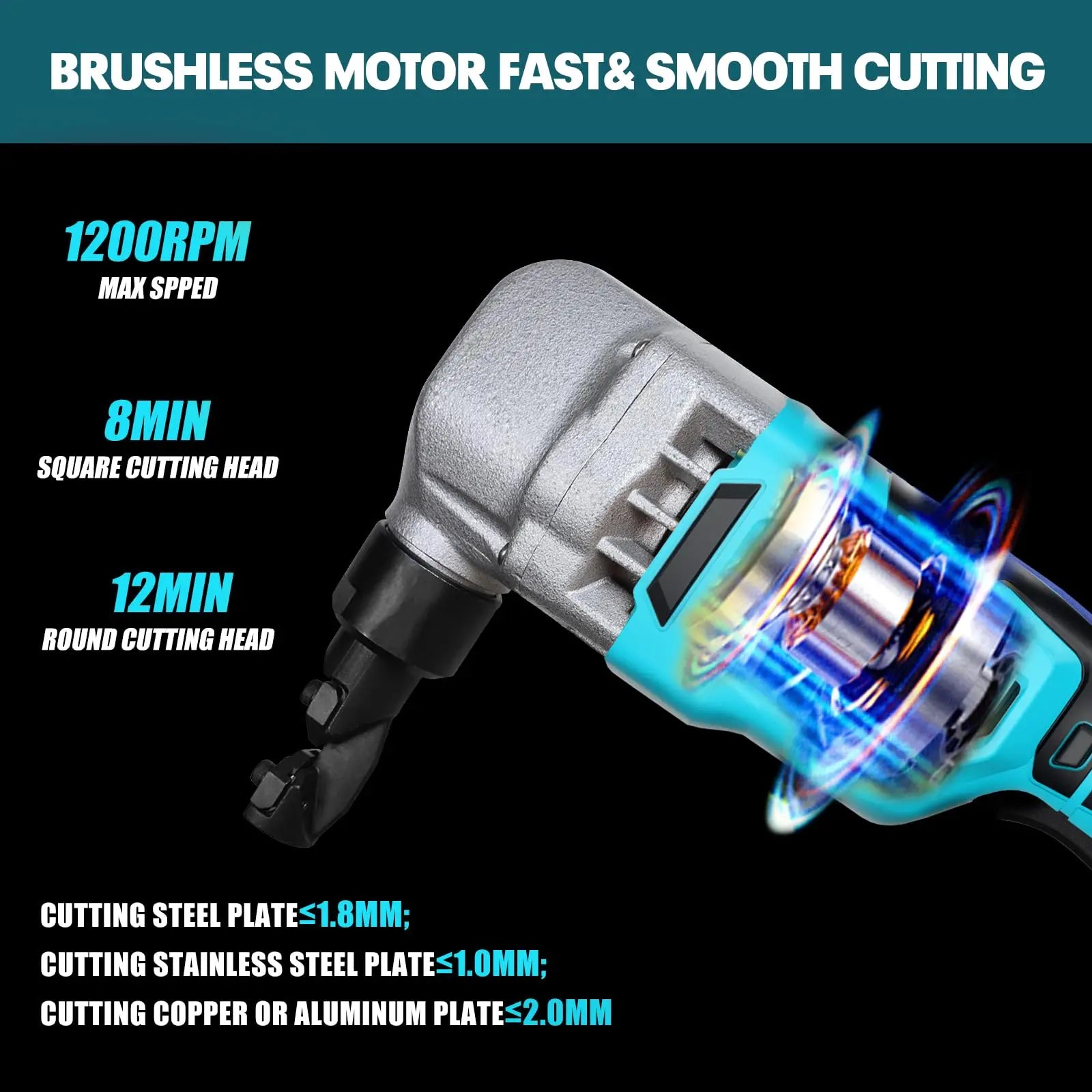 Cordless Nibbler Compatible with Makita 18V Battery Mellif Tools