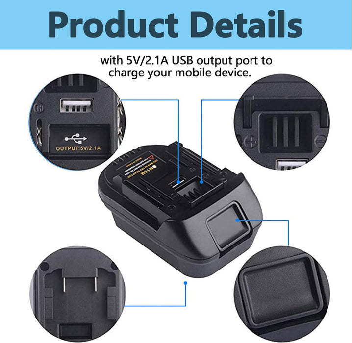 DM18M Battery Adapter for Dewalt and Milwaukee to Makita Tools