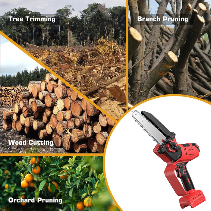 8-Inch/6-Inch 2-IN-1 Brushless Chainsaw, Powerful Brushless Motor Auto-Oiling Tool Free Tensioning（Tool Only）