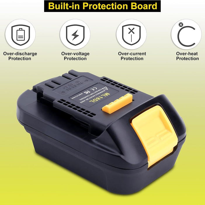 ML18DL Battery Adapter Compatible with Dewalt 20V Max Tools