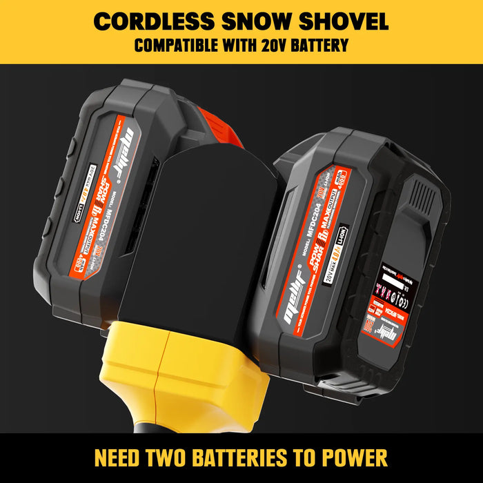 Mellif  13.2 Cordless Snow Shovel  20V *2 Battery(Tool Only) Compatible with Dewalt Battery, Brushless Electric Power Snow Thrower, Handheld Snow Blower with 13.2 Mellif Tools