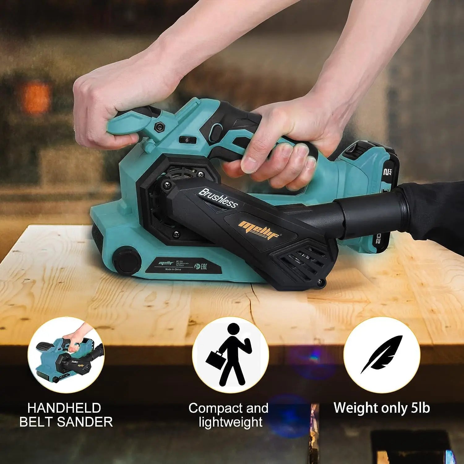 Mellif Battery Belt Sander for Makita Battery 18 V