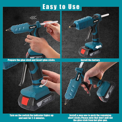 Mellif Battery Hot Glue Gun for Bosch 18 V Battery