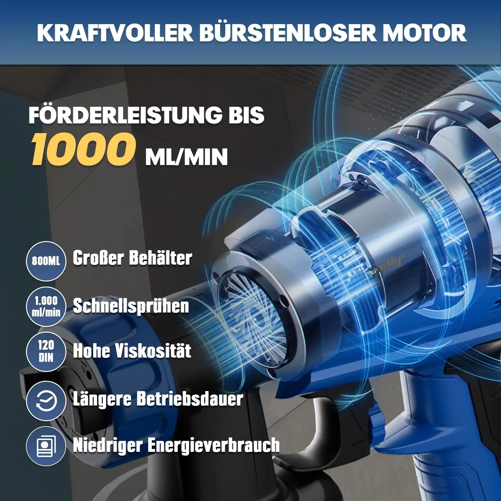 Mellif Battery Paint Spray System for Bosch Professional 18 V Battery Mellif Tools