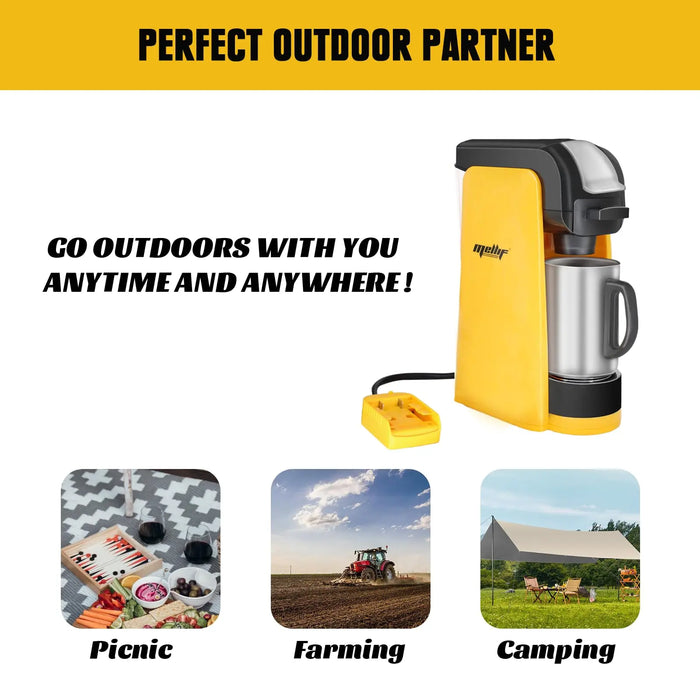 Mellif for Dewalt 20V Max Battery Coffee Maker Cordless Single Serve