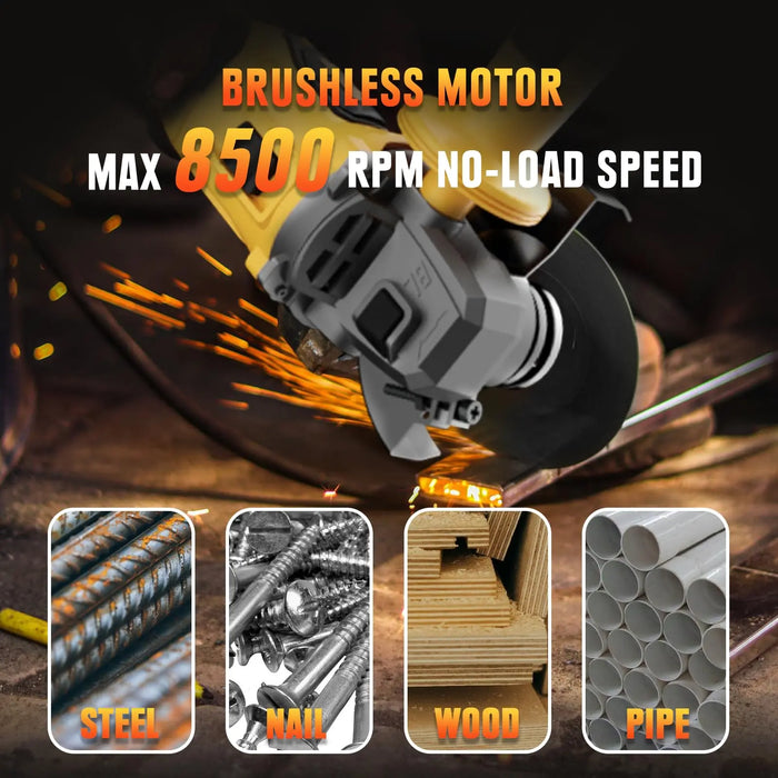 Mellif Cordless Angle Grinder, Compatible with DeWalt 20V Max Battery, 4-1/2-Inch, 8,500RPM Brushless Motor Mellif Tools