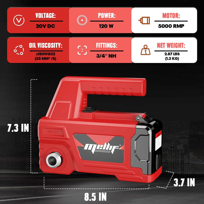 Mellif Cordless Diesel Transfer Pump  Fuel Transfer Pump Compatible with Milwaukee 18V Battery (Battery NOT Included) Mellif Tools