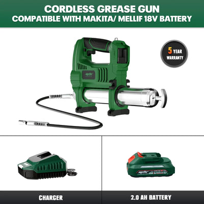 Mellif Cordless Grease Gun Kit Compatible with Makita 18V Battery Mellif Tools
