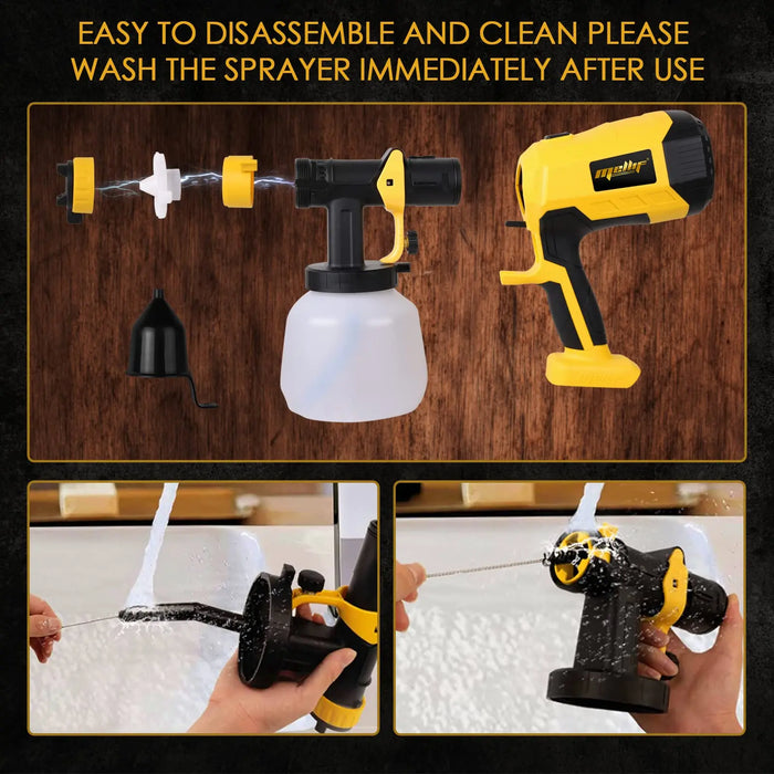 thumbnail image 2 of Cordless HVLP Paint Sprayer Gun Kit - High Pressure Electric Airless With 2 Batteries & 1000ml Cup 2 of 3
