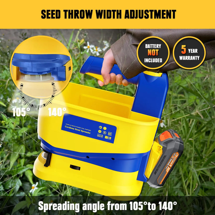 Mellif Cordless Seed Spreader Compatible with Dewalt 20V MAX Battery Mellif Tools