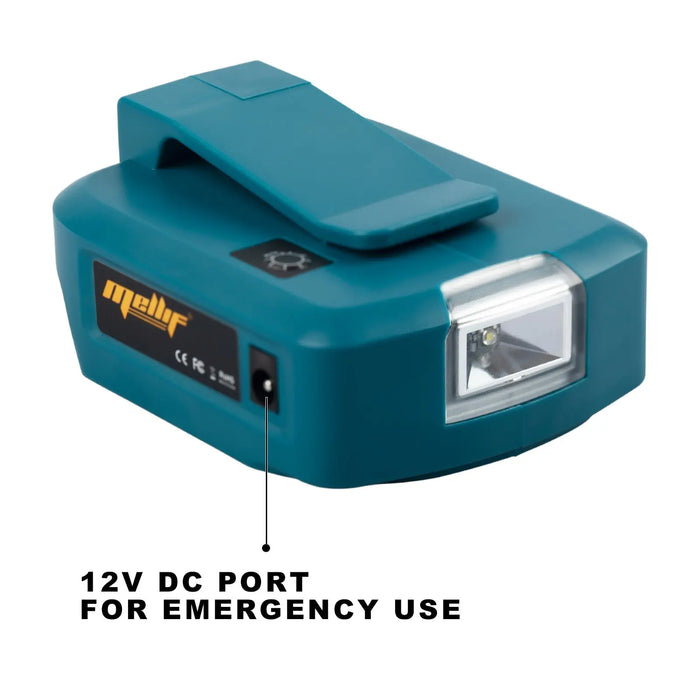 Mellif for Makita 18V ADP05 battery USB Charger adapter power source led light