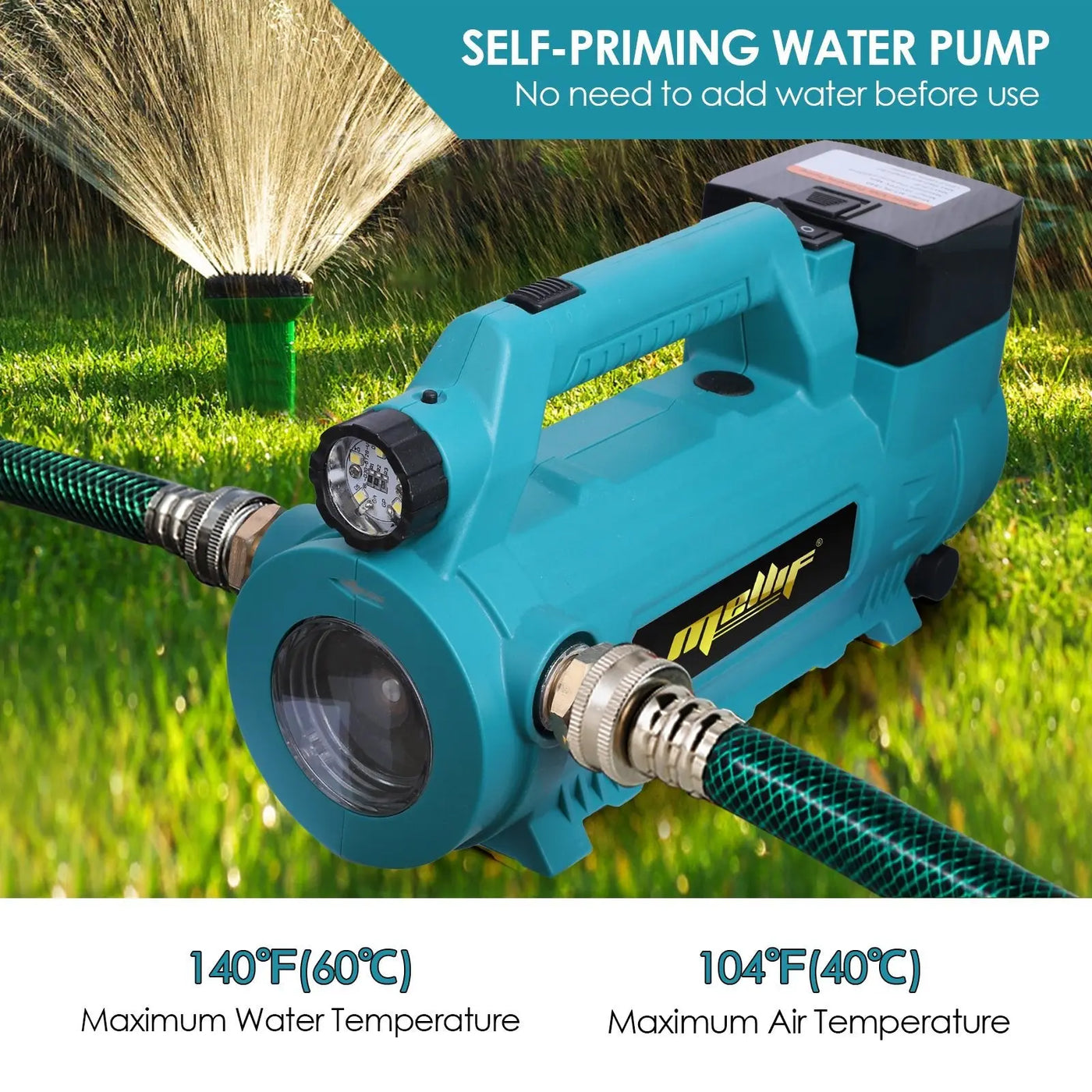 720GPH Cordless Water Transfer Pump – Compatible With Makita 18V-21V Batteries, Brushless Motor With 4.9ft Hose (Battery Not Included)